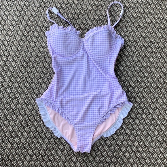 Wildfox Other - Wildfox purple gingham swimsuit sz M
